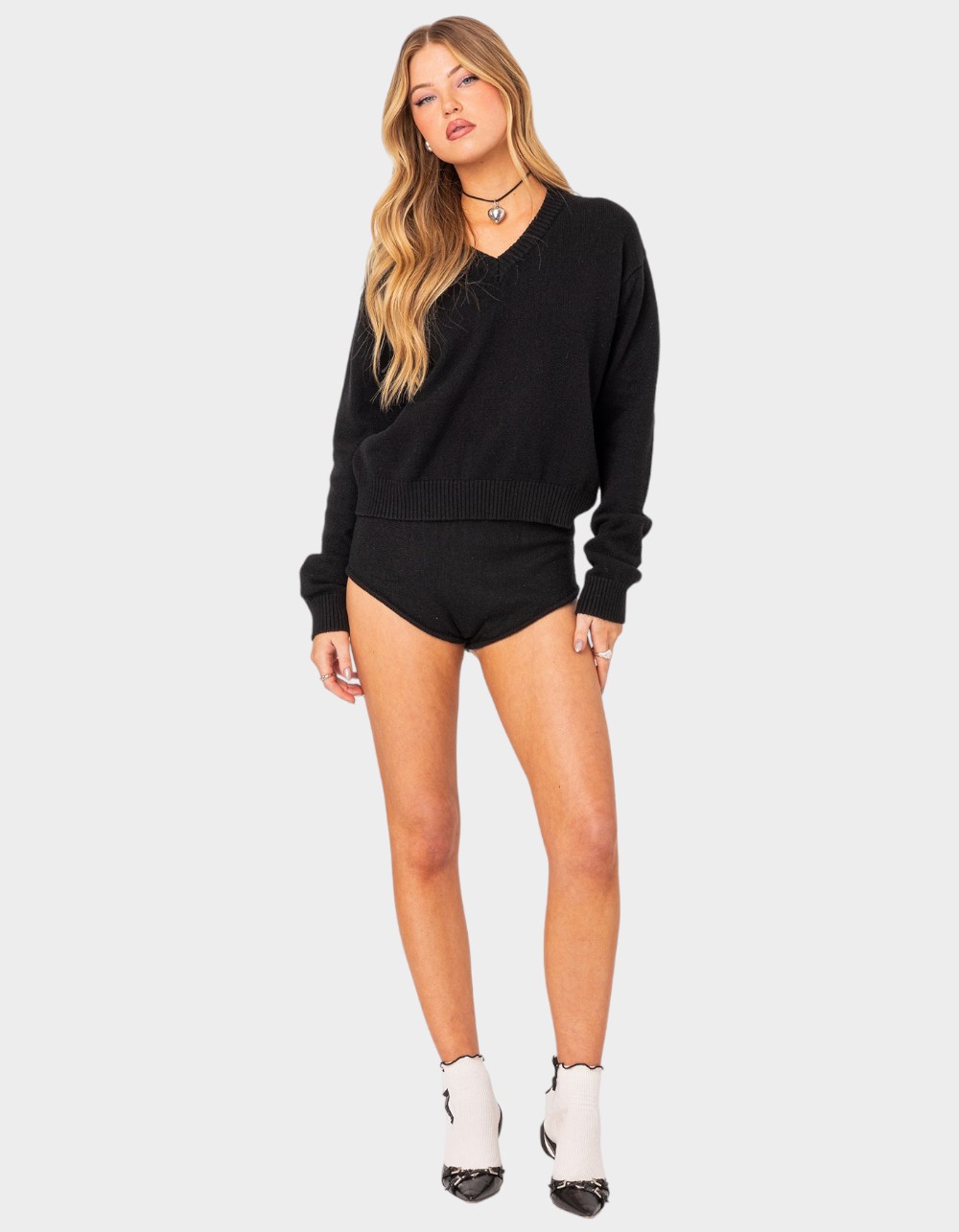 EDIKTED Comfort Club Oversized Sweater - BLACK