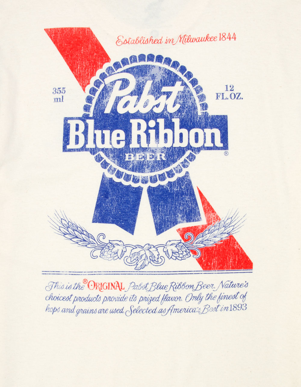 PABST BLUE RIBBON Logo Mens Tee - CREAM