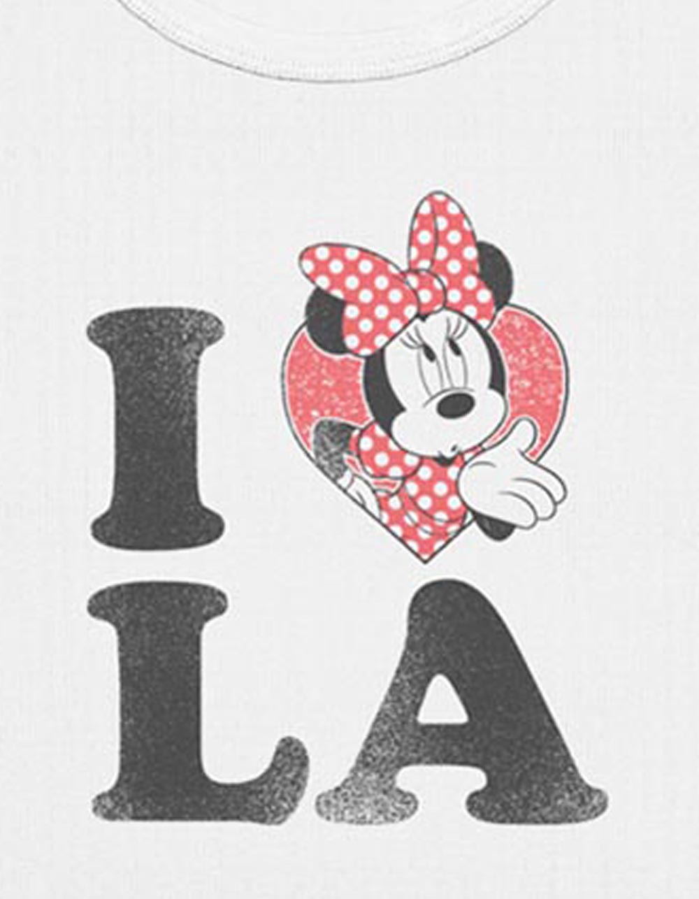 DISNEY Minnie Love Los Angeles Womens Baby Tee - CREAM