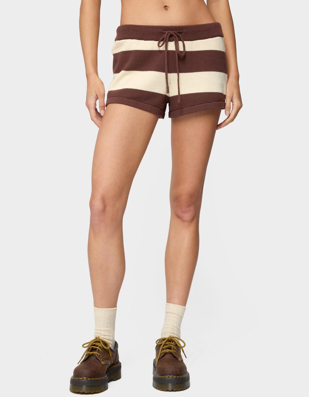 EDIKTED Riley Striped Knit Shorts