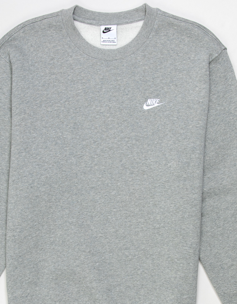 NIKE Club Fleece Mens Crewneck Sweatshirt - HEATHER GRAY