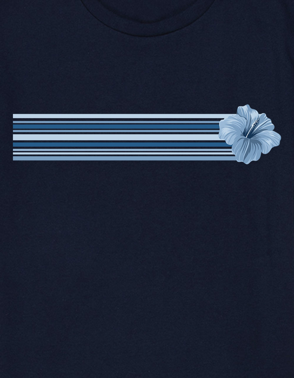 HIBISCUS Stripes Unisex Kids Tee - NAVY
