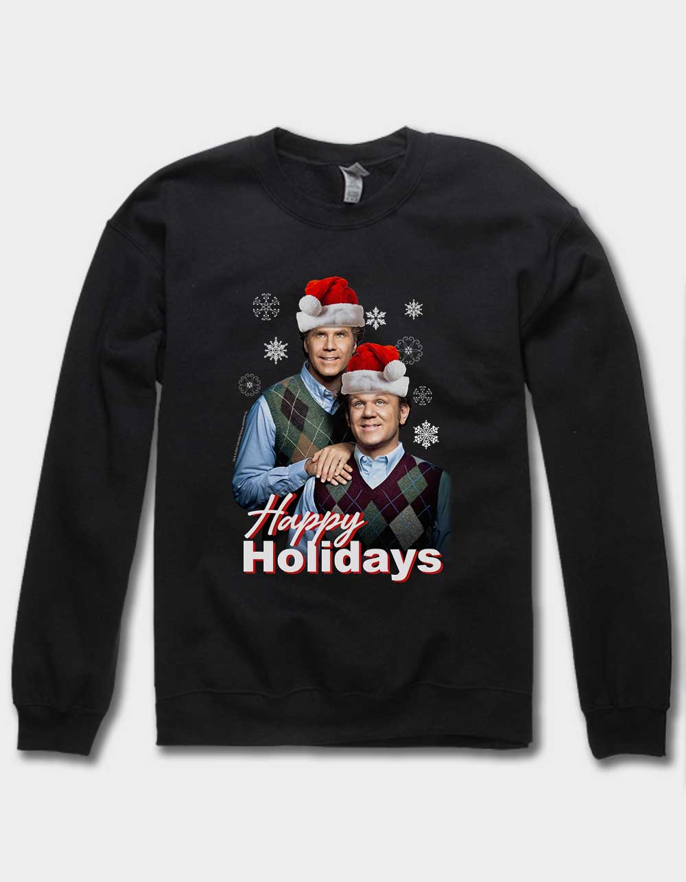 STEP BROTHERS Happy Holidays Unisex Crewneck Sweatshirt - BLACK