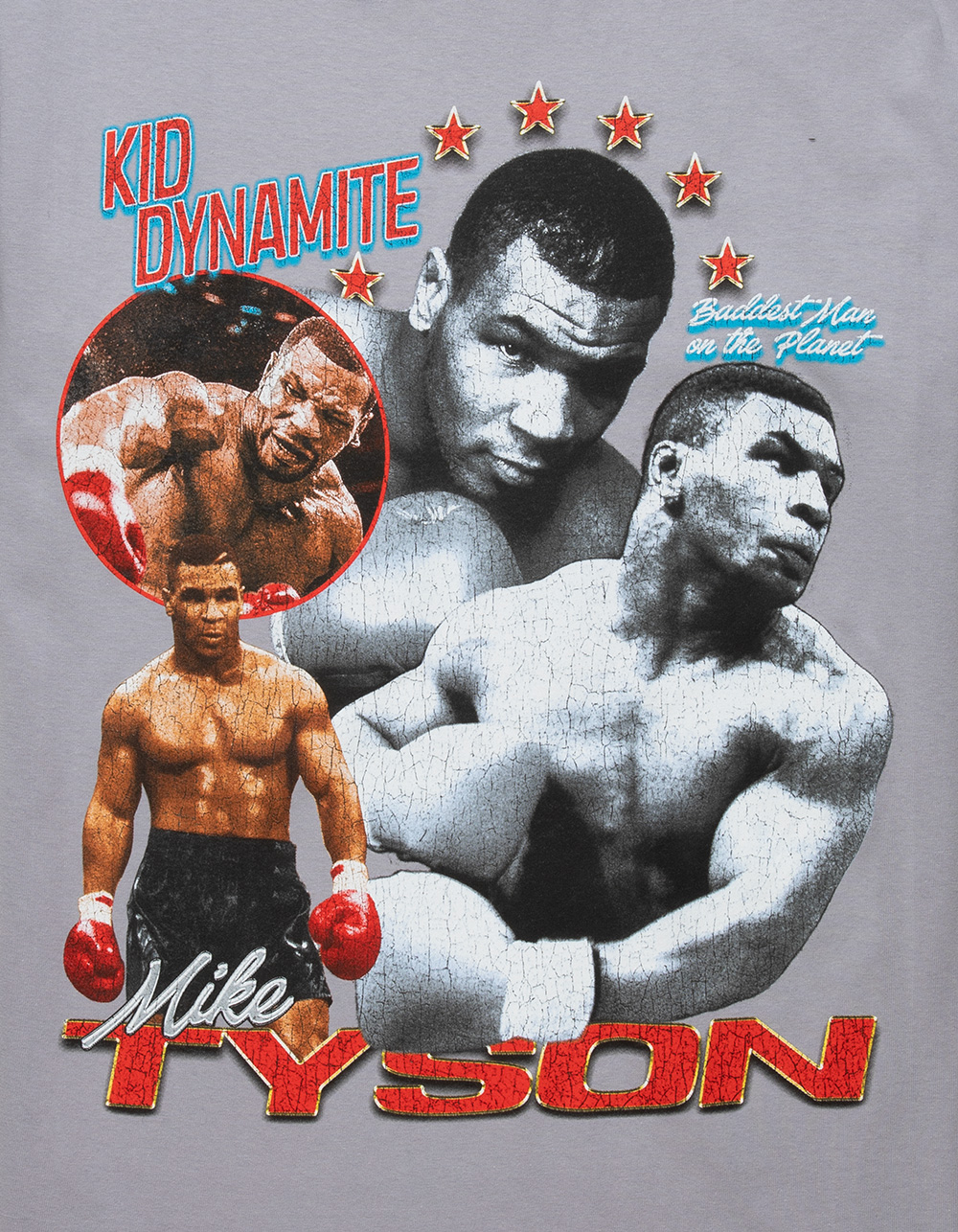 MIKE TYSON Dynamite Collage Mens Tee - LIGHT GRAY