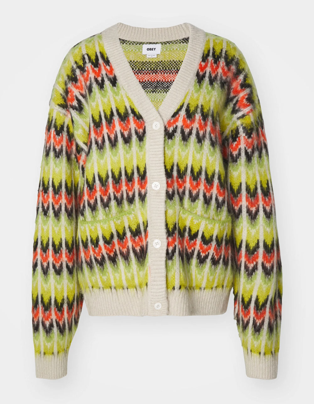 OBEY Granny Womens Cardigan - BRIGHT COMBO
