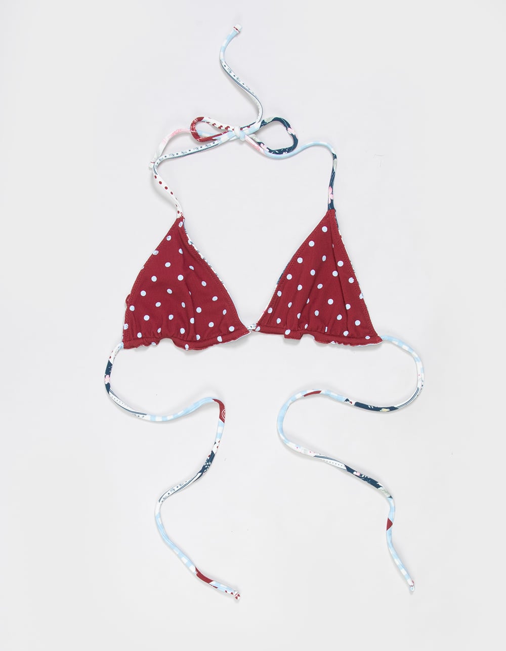 FULL TILT Textured Reversible Triangle Bikini Top - MULTI