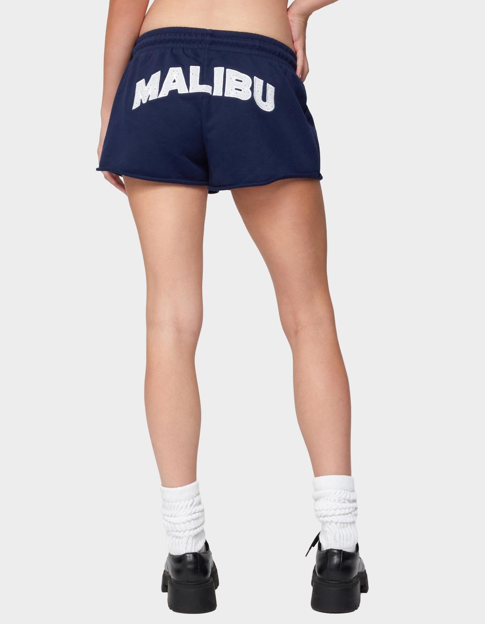 EDIKTED Pacific Coast French Terry Sweat Shorts - NAVY