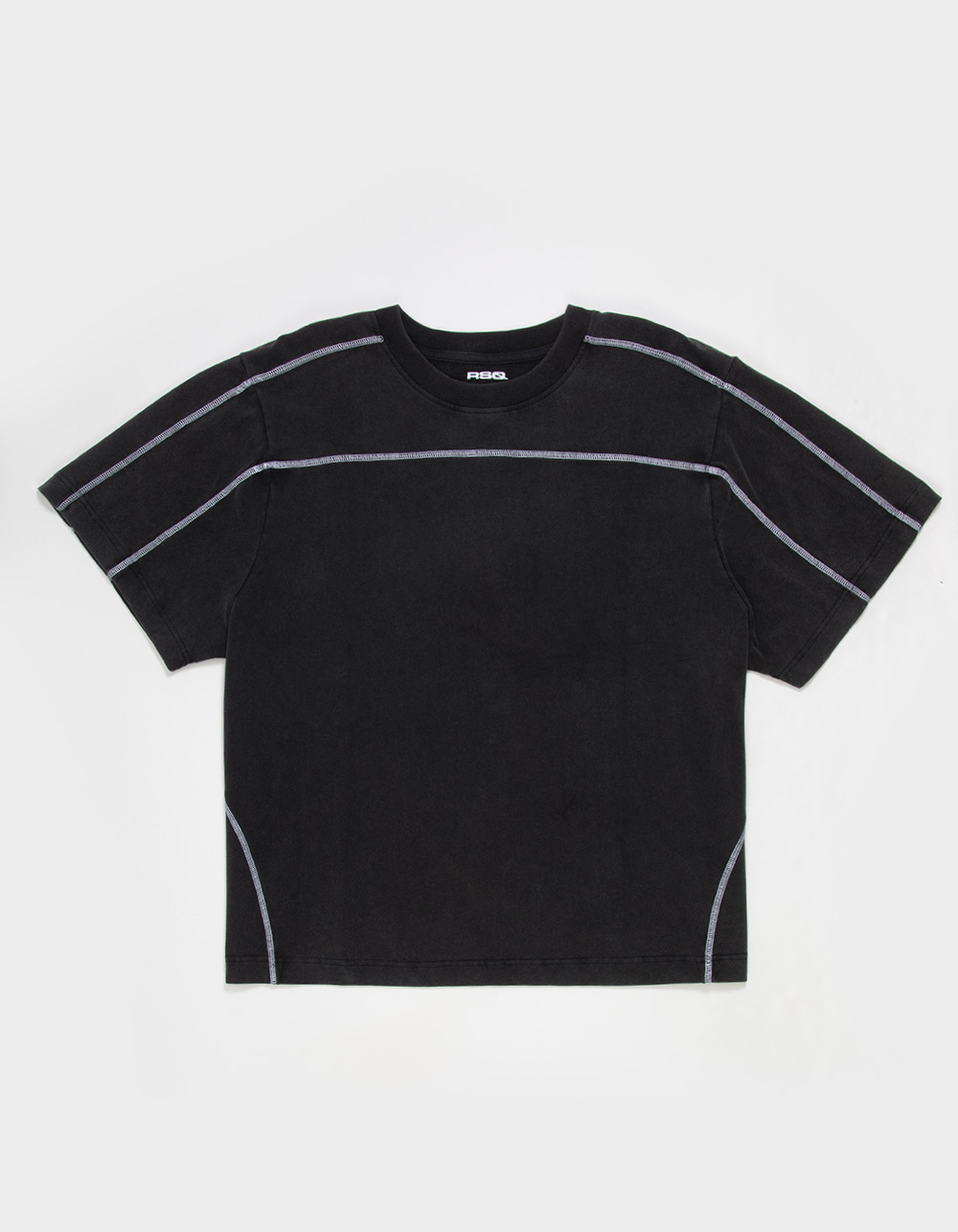 RSQ Mens Seamed Boxy Tee - BLACK
