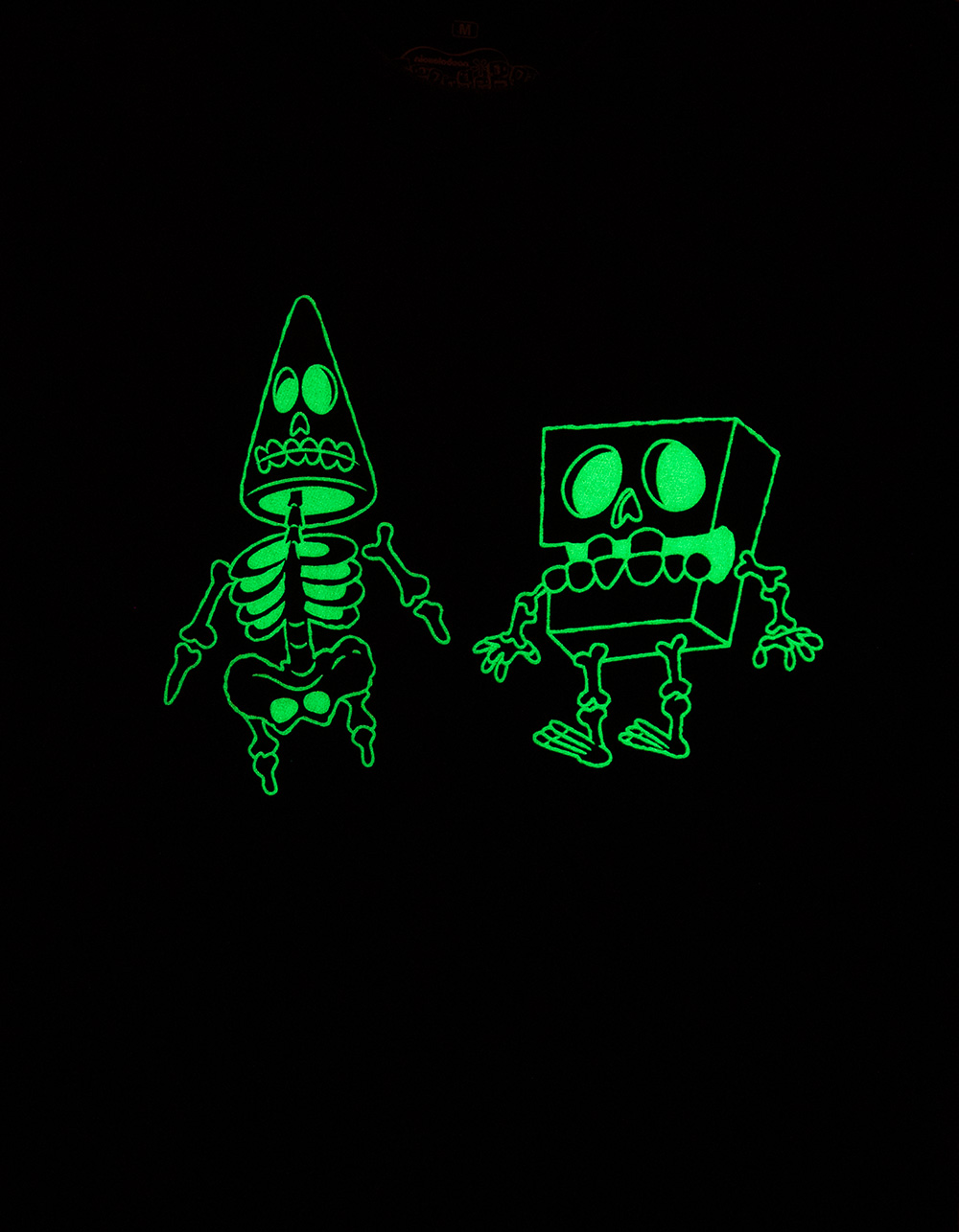 SpongeBob SQUAREPANTS & Patrick Skeleton Mens Tee - WASHED BLACK