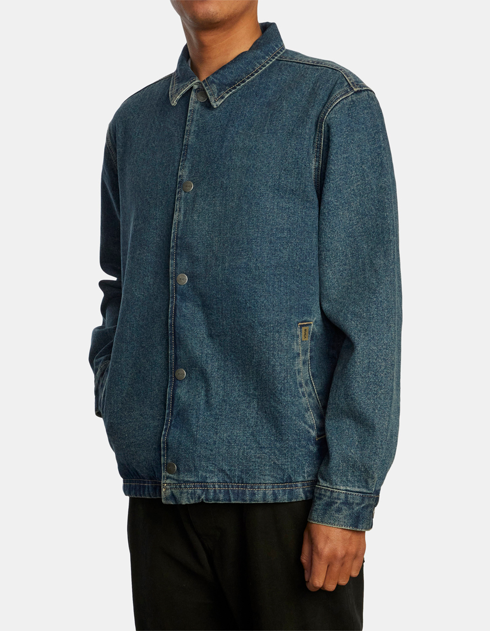 RVCA Everett Mens Denim Coaches Jacket BLUE Tillys