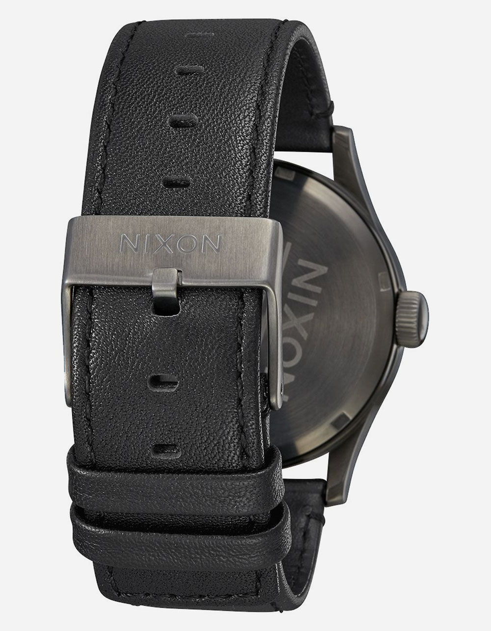 NIXON Sentry Leather Gunmetal Watch - GUNME
