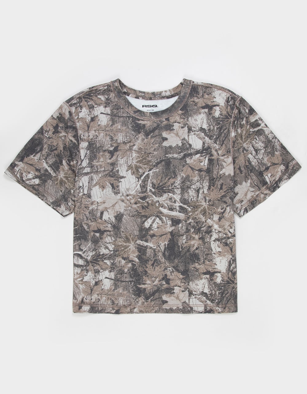 RSQ Mens Washed Boxy Tee - CAMO