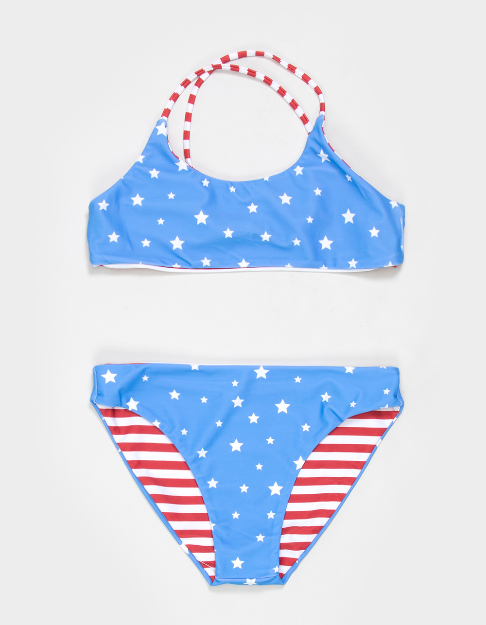 FEATHER 4 ARROW Waverly Girls Reversible Bralette Bikini Set - RED COMBO