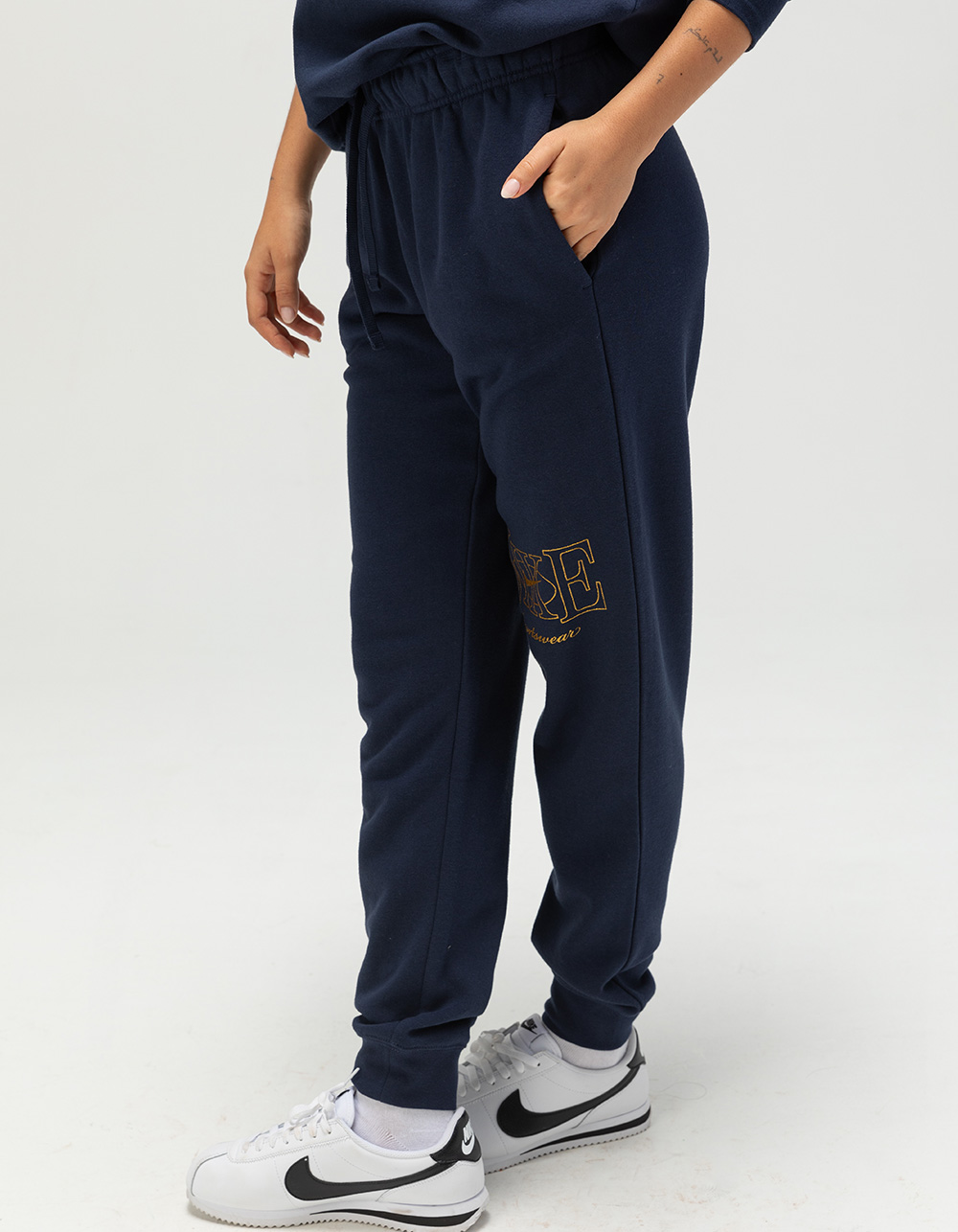 NIKE Sportswear Club Fleece Womens Mid Rise Joggers - NAVY