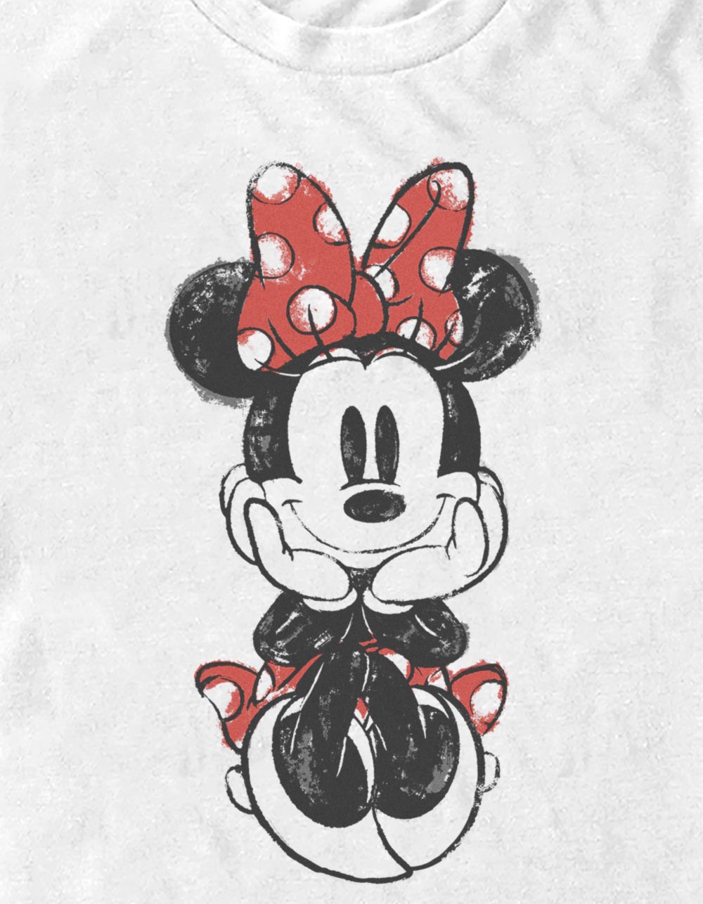 DISNEY Sitting Minnie Sketch Unisex Tee - WHITE