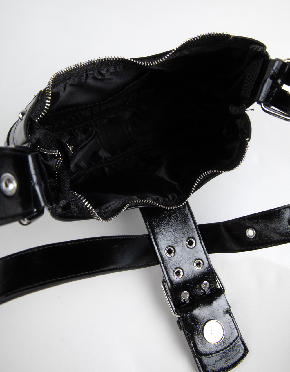 Buckle Shoulder Bag - BLACK