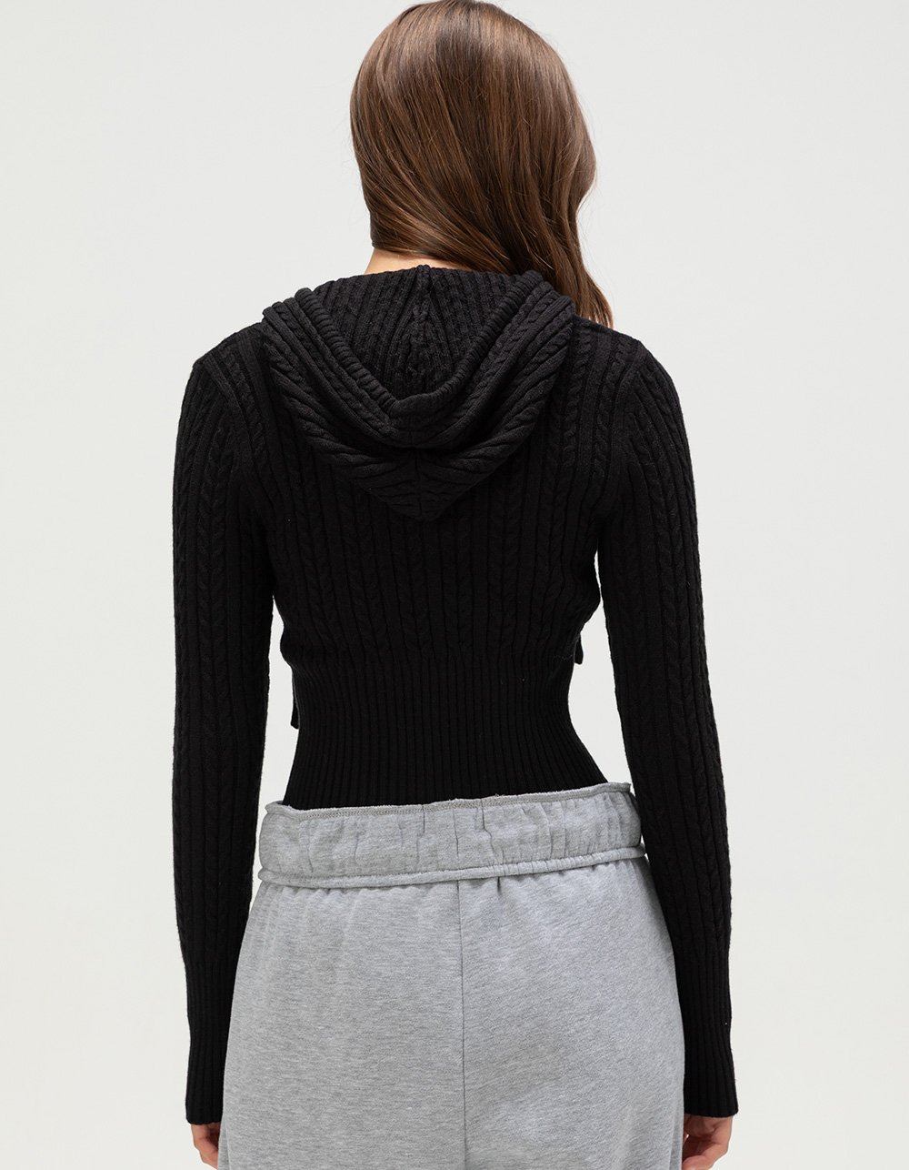 RSQ Womens Cable Knit Zip-Up Sweater