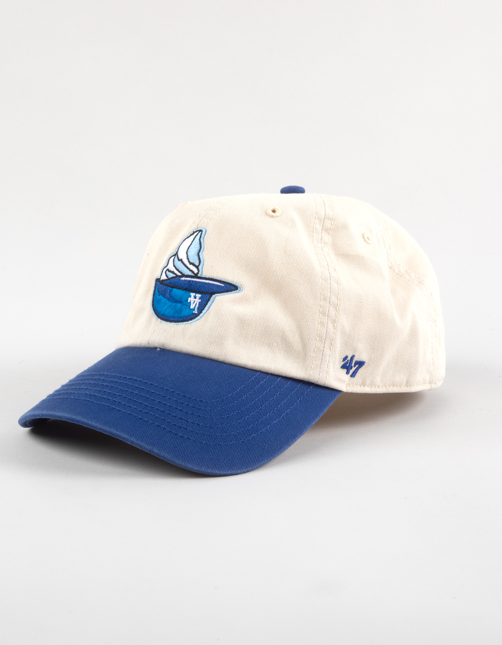 47 BRAND Los Angeles Dodgers Single Swirl '47 Clean Up Strapback Hat - BLUE COMBO