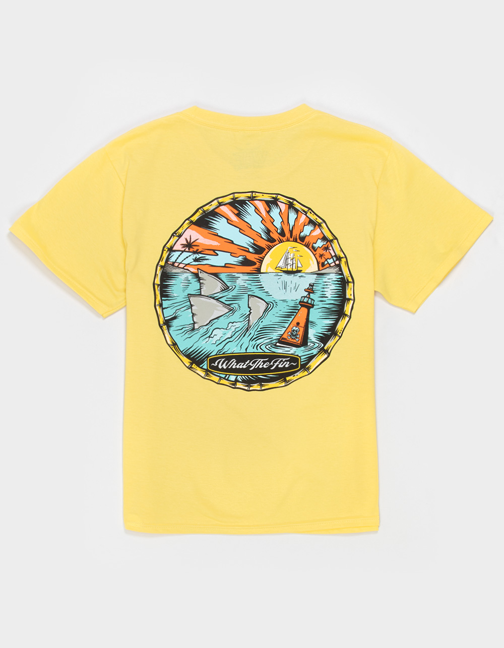 WHAT THE FIN 3 Fins Boys Tee  - YELLOW