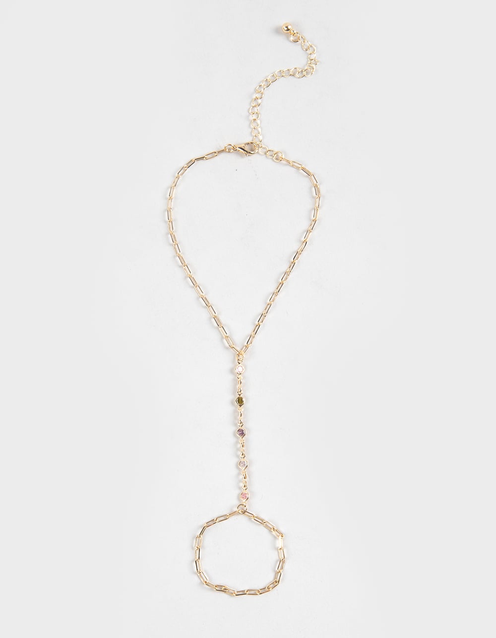 FULL TILT Rhinestone Hand Chain - GOLD