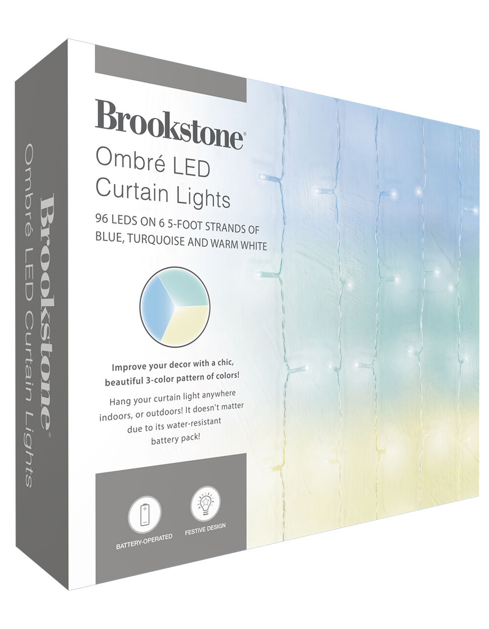 BROOKSTONE Sound Reactive LED Ombre Curtain Lights BLUCO Tillys