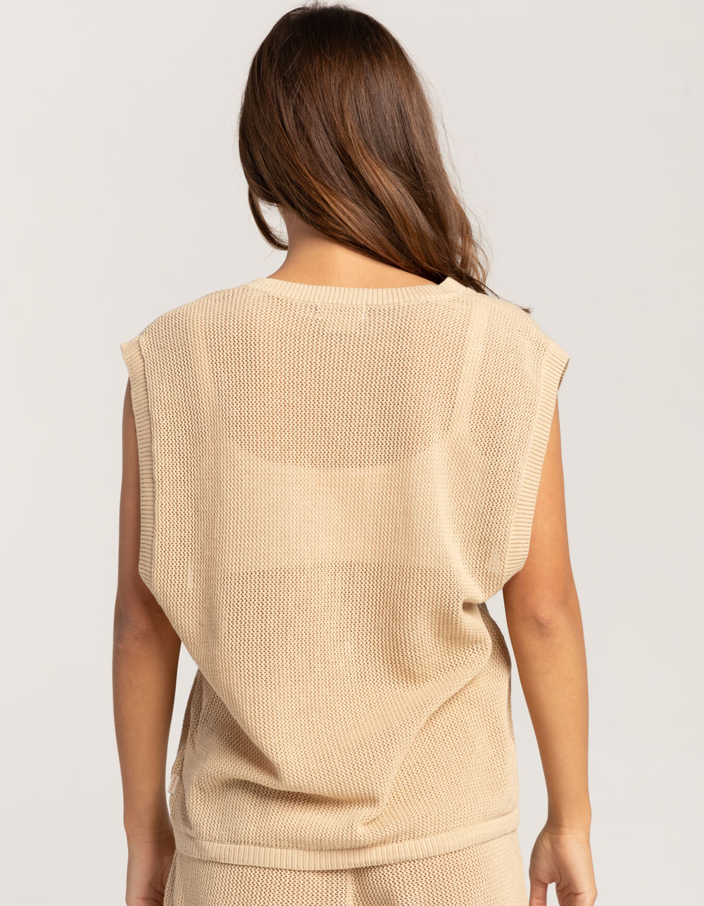 BRIXTON Aruba Womens V-Neck Top - CAFE