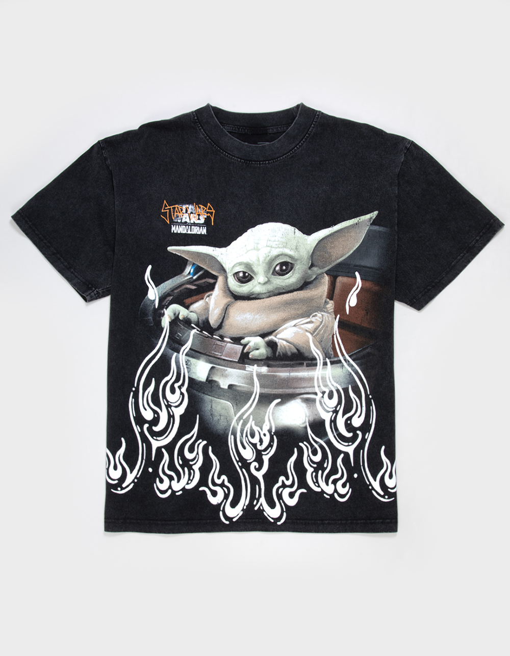 STAR WARS Mandalorian Grogu Mens Boxy Tee - BLACK