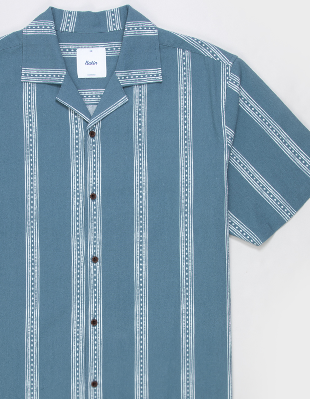 KATIN Cedar Stripe Mens Button Up Shirt - HEATHER NAVY