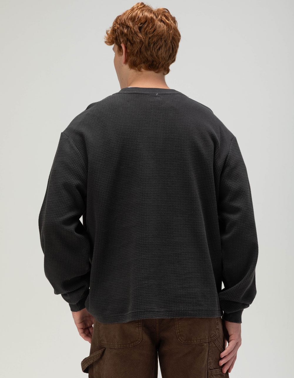RSQ Mens Henley Thermal - BLACK