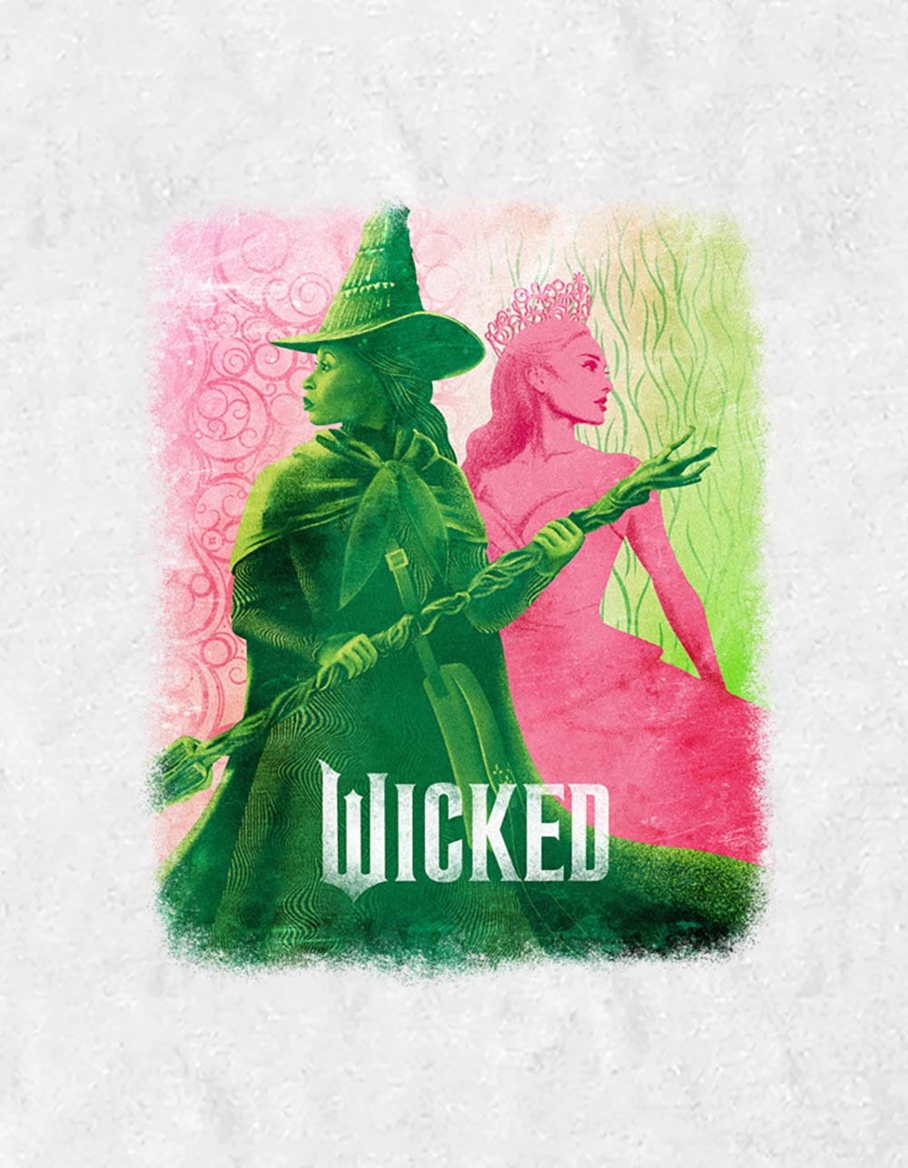 WICKED Elphaba And Glinda Colors Unisex Tee - WHITE
