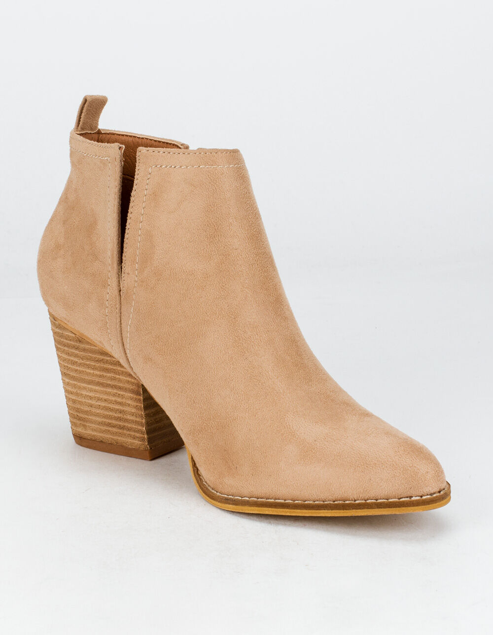 BEAST FASHION Faux Suede Chop Out Womens Taupe Booties TAUPE Tillys