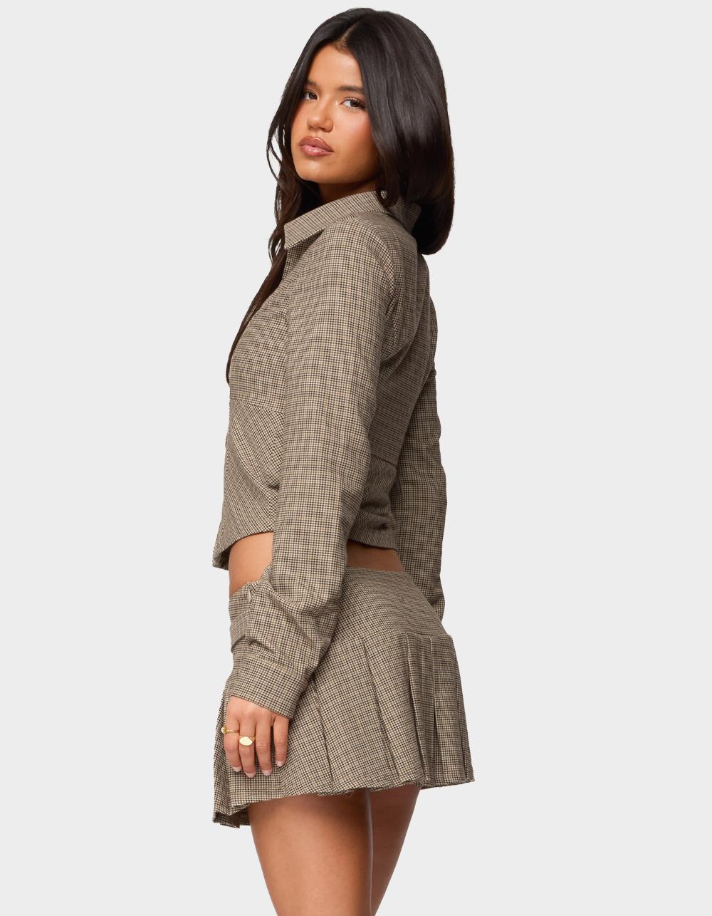 EDIKTED Lockette Plaid Jacket - BLACK