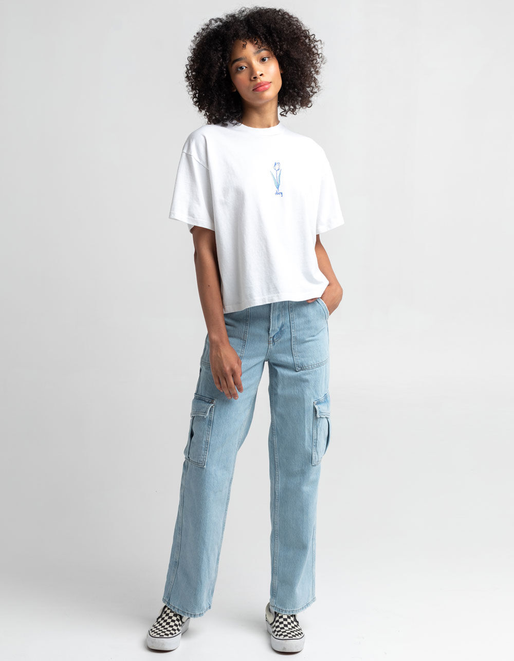 OBEY Tulip Womens Box Crop Tee - WHITE | Tillys