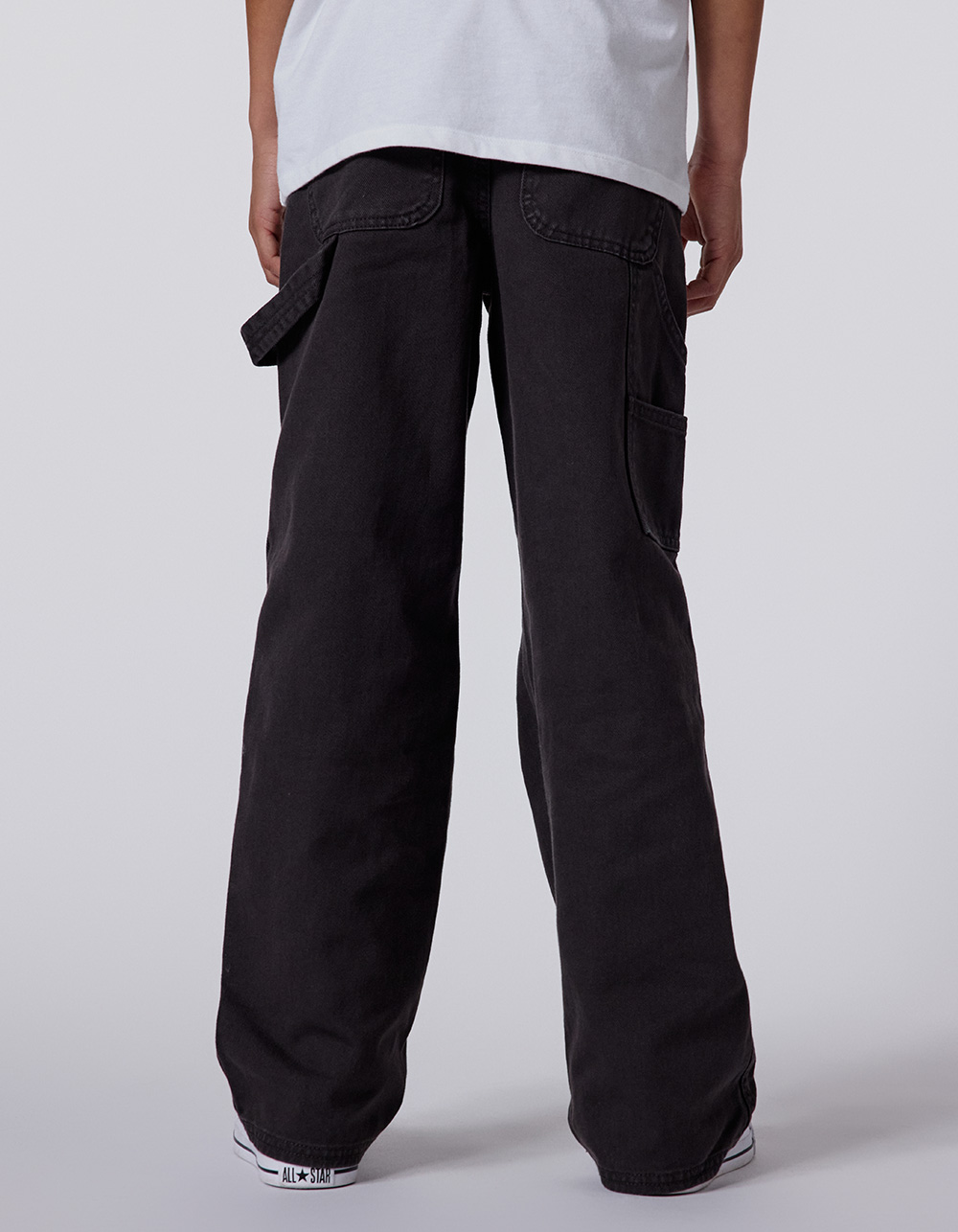 RSQ Boys Straight Twill Utility Pants - WASHED BLACK