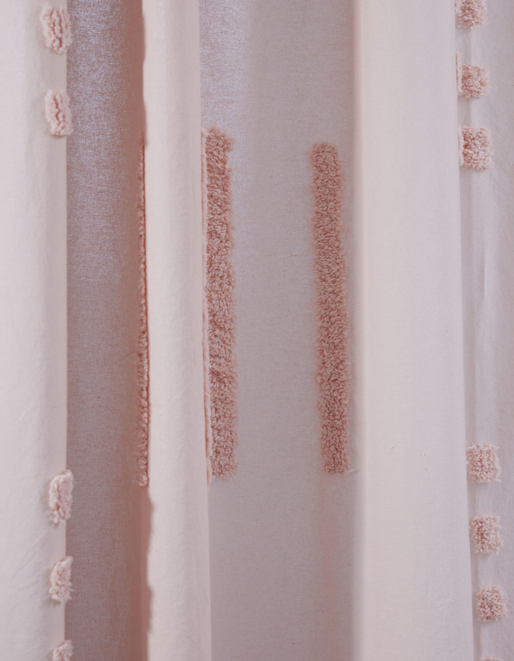 Tufted Shower Curtain - BLUSH