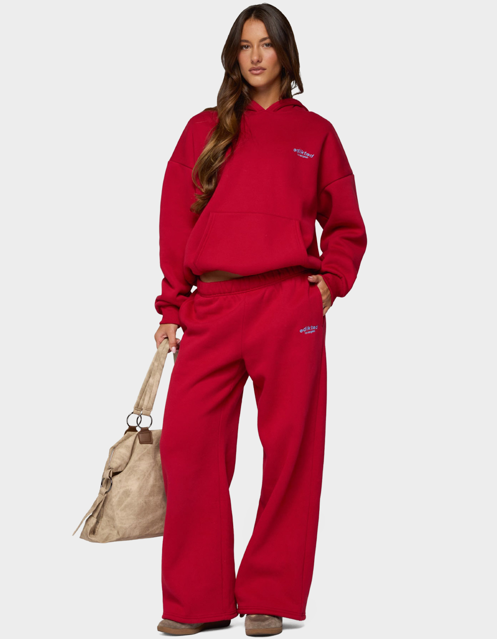 Edikted Los Angeles Hoodie - RED
