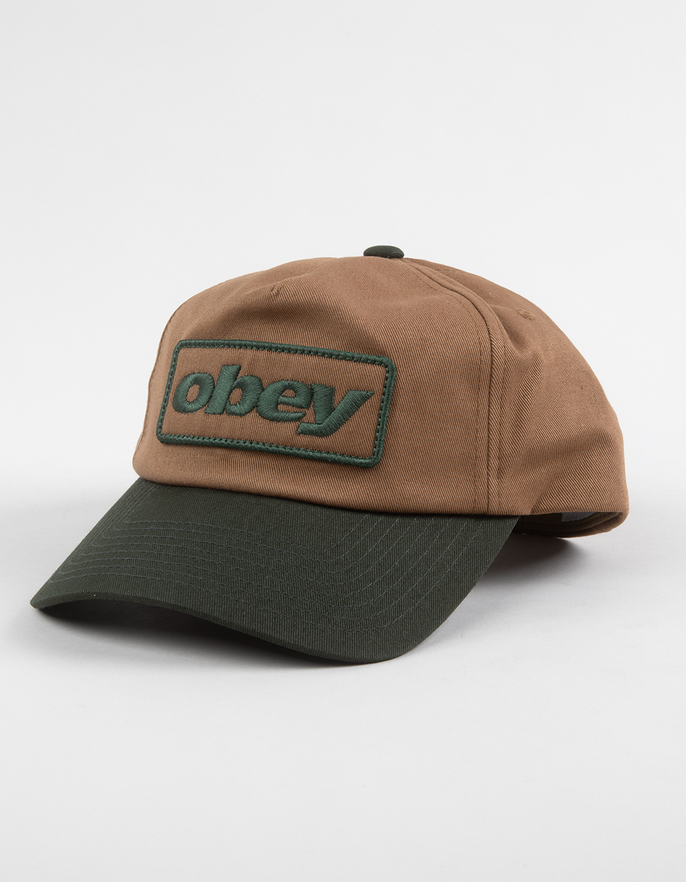 OBEY Ranch 5 Panel Snapback Hat - GREEN COMBO