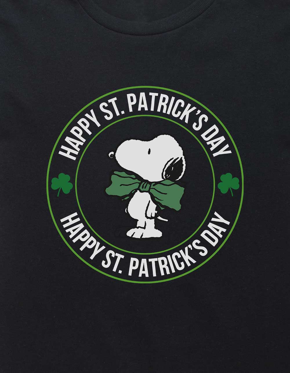 PEANUTS Happy St. Patrick's Day Unisex Kids Tee - BLACK