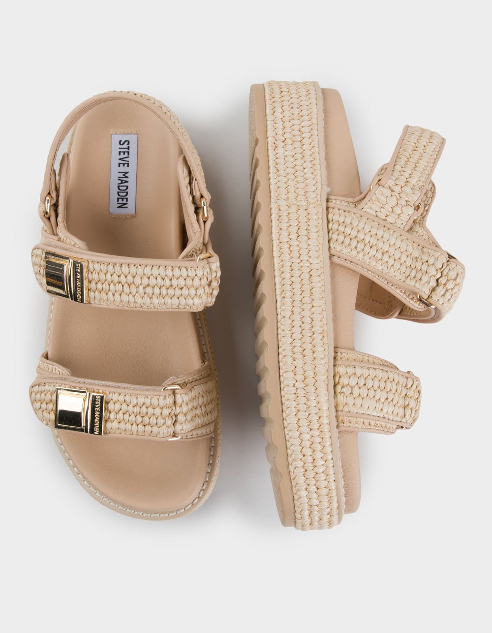 STEVE MADDEN Blaire Womens Platform Sandals - NATURAL