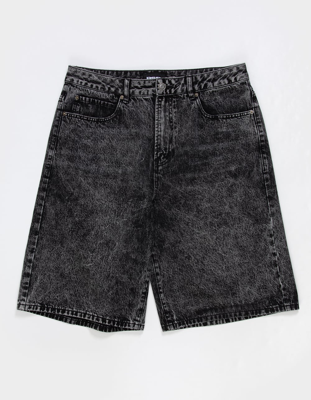 RSQ Mens Baggy Embroidered Jorts - WASHED BLACK