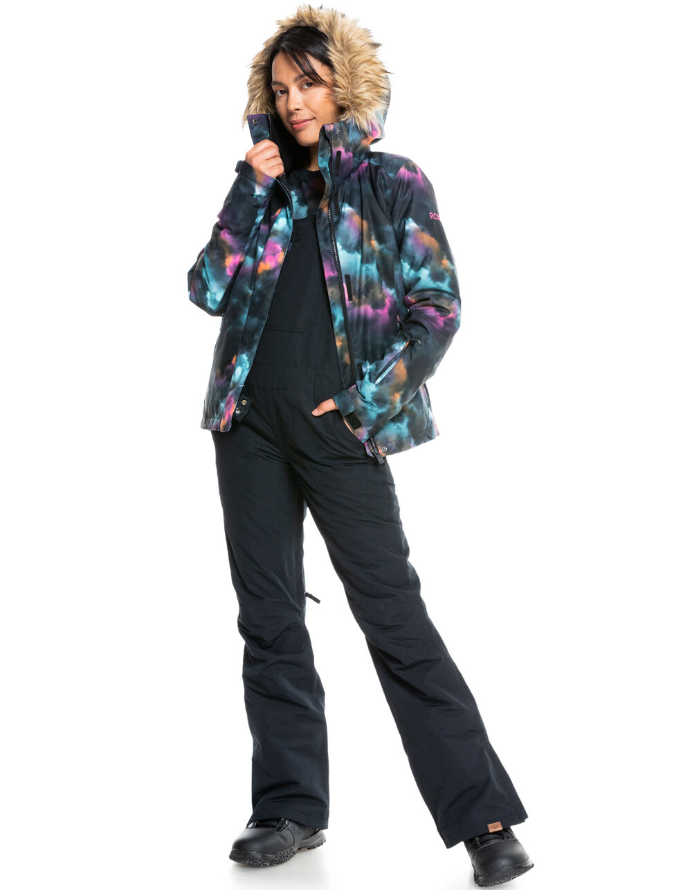 Roxy Jet Ski - Snow Jacket for Women Snow Ski Jacket Ladies Pop Animal Black