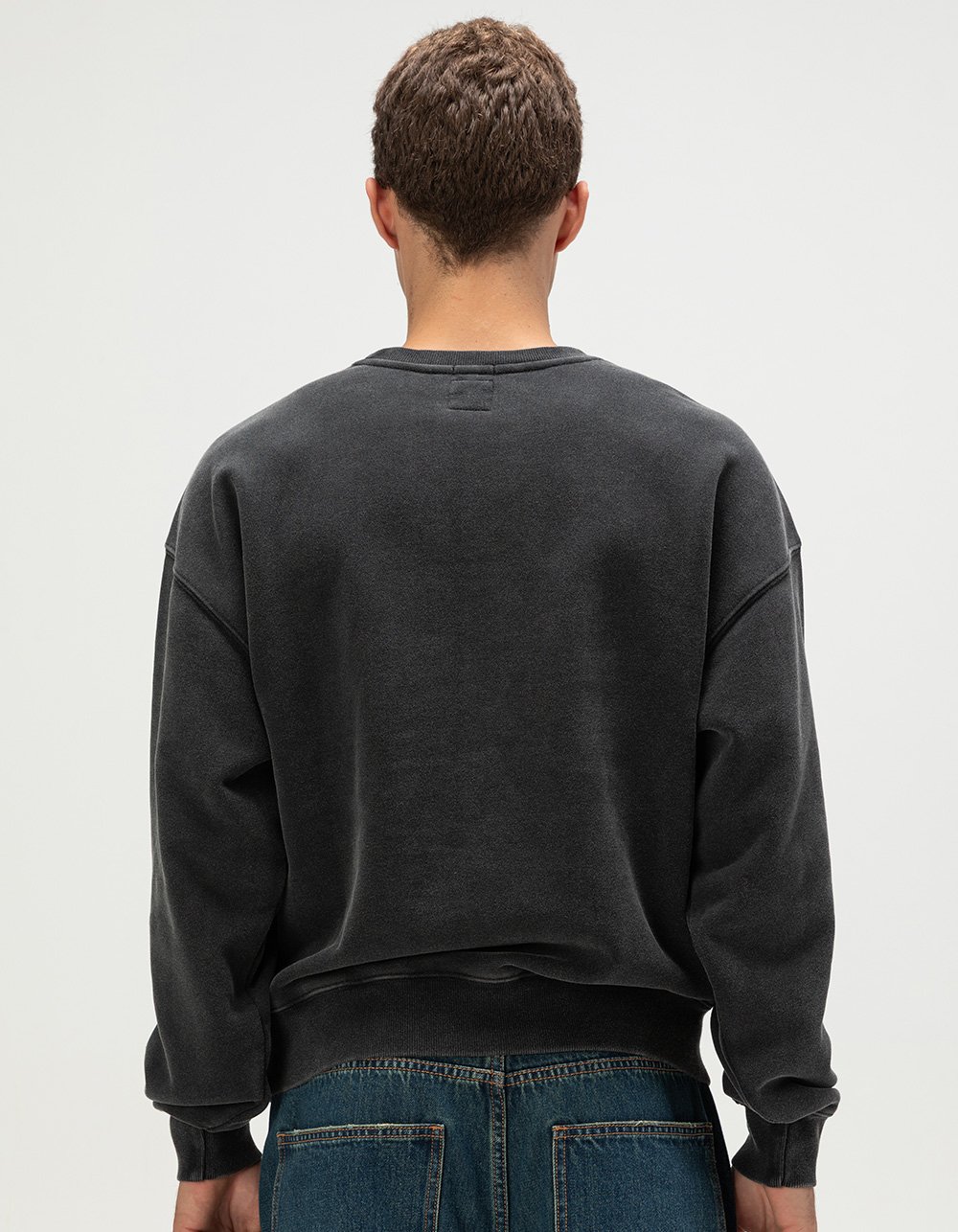 RSQ Mens Oversized Crewneck Sweatshirt - BLACK