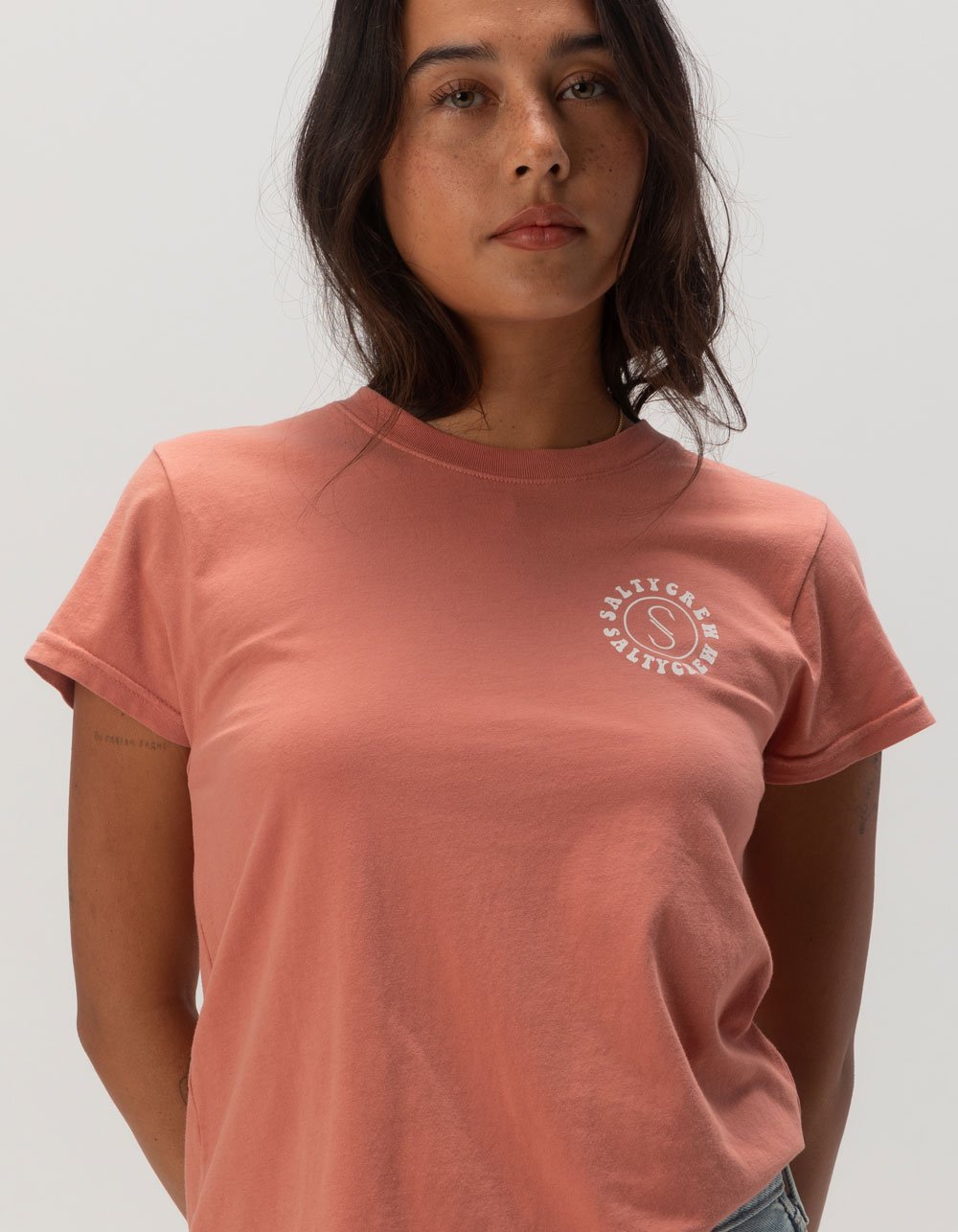 SALTY CREW Flower Power Womens Modern Tee - PAPRIKA