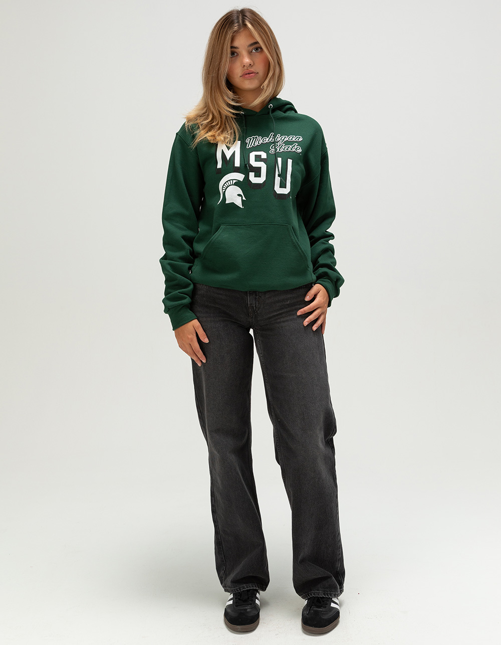 ORIGINAL RETRO BRAND Michigan State University Womens Hoodie - GREEN