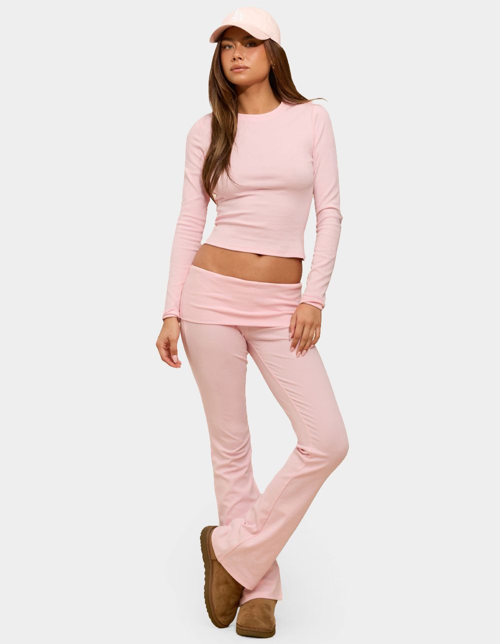 EDIKTED Ivanne Long Sleeve Tee - PINK
