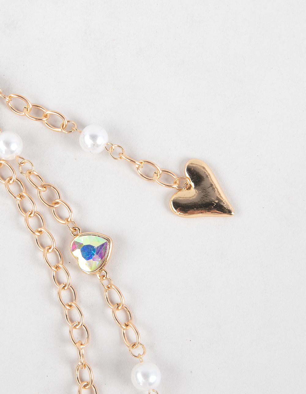 FULL TILT Iridescent Heart Wallet Chain - GOLD