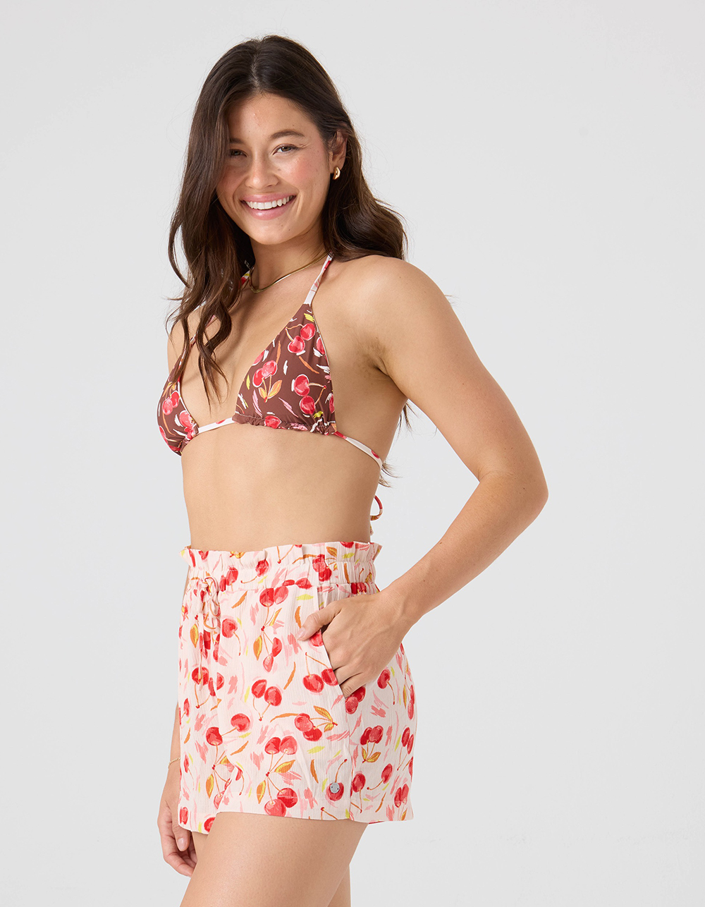ROXY Cherry On Top Reversible Mini Tiki Tri Bikini - RED COMBO