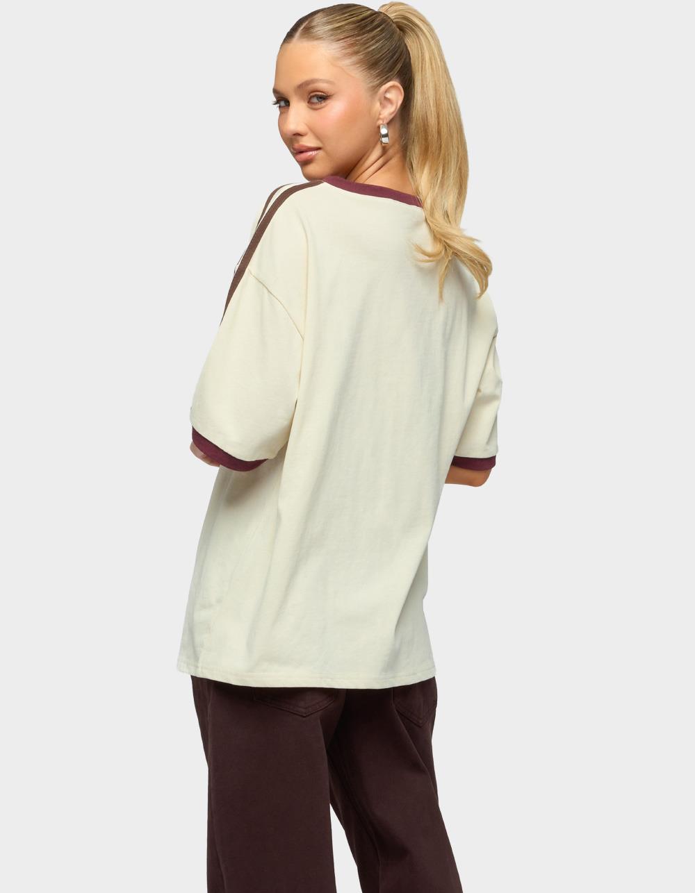 EDIKTED Australia 96 Contrast Oversized Tee - BEIGE