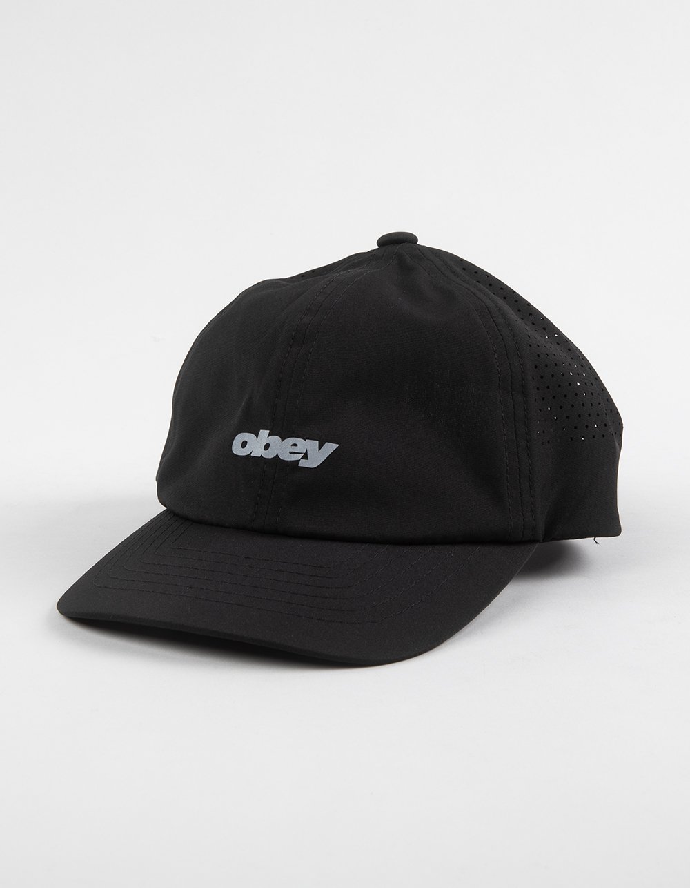 OBEY Pace 6 Panel Strapback Trail Hat - BLACK