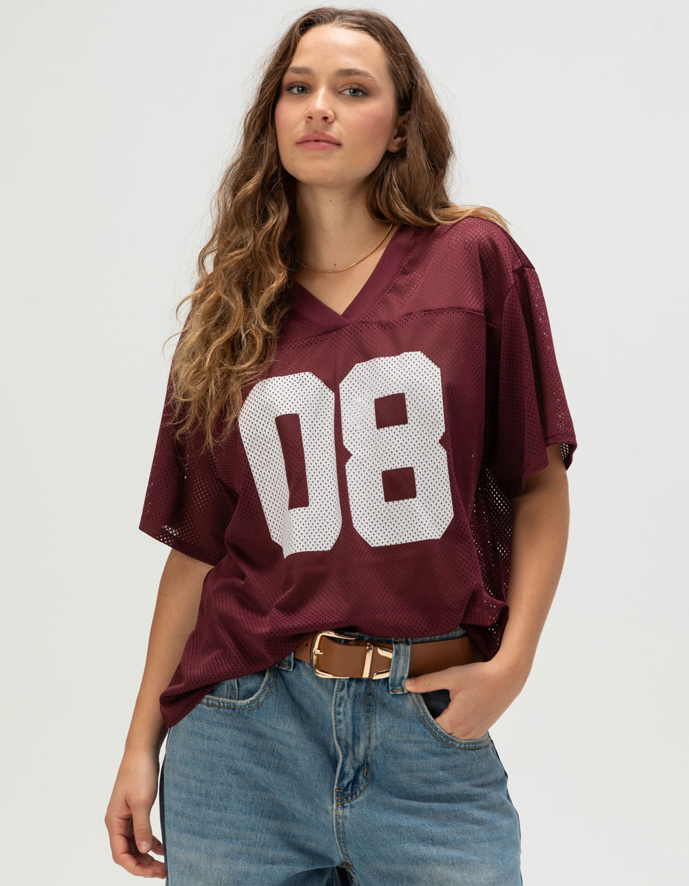 RSQ Womens 08 Jersey - BURGUNDY